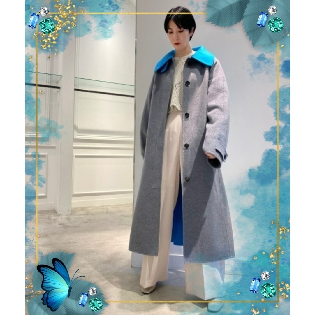 LE CIEL BLEU - LE CIEL BLEU ダブルフェイススタンドフォールカラー