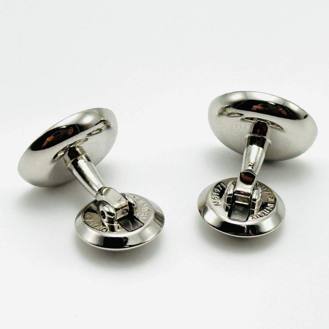 LOUIS VUITTON カフス M61971 シルバー ロゴ ラウンド