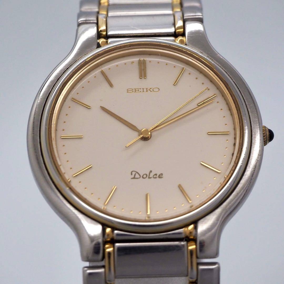 700 稼働 SEIKO ドルチェ メンズ 時計 コンビ シルバー ゴールドの通販