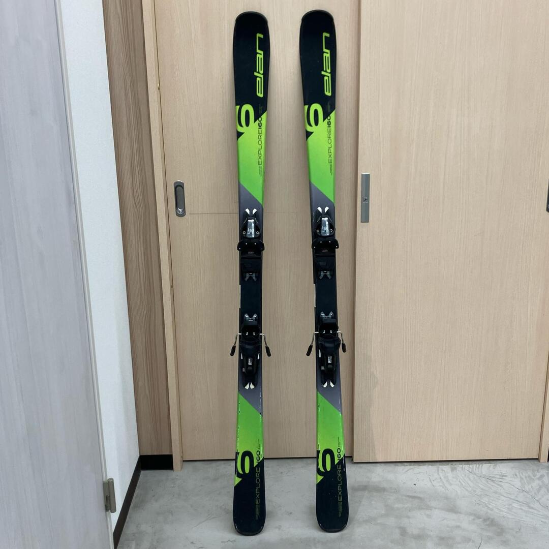 未使用 elanパラダイス EXPLORER スキー板 160ブラックとグリーン 未