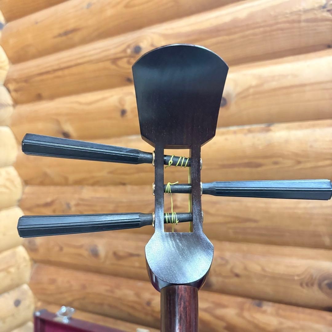 長唄三味線 細棹 丸打胴 さわり山 ハードケース 楽譜付き 五厘大