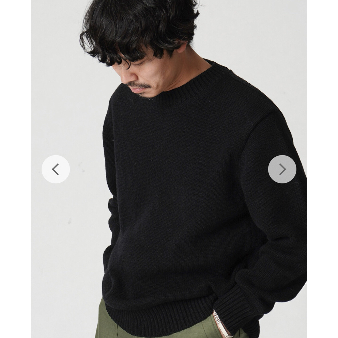 美品】YONETOMI 24AW ソフトラムウール ニット プルオーバー 黒の通販