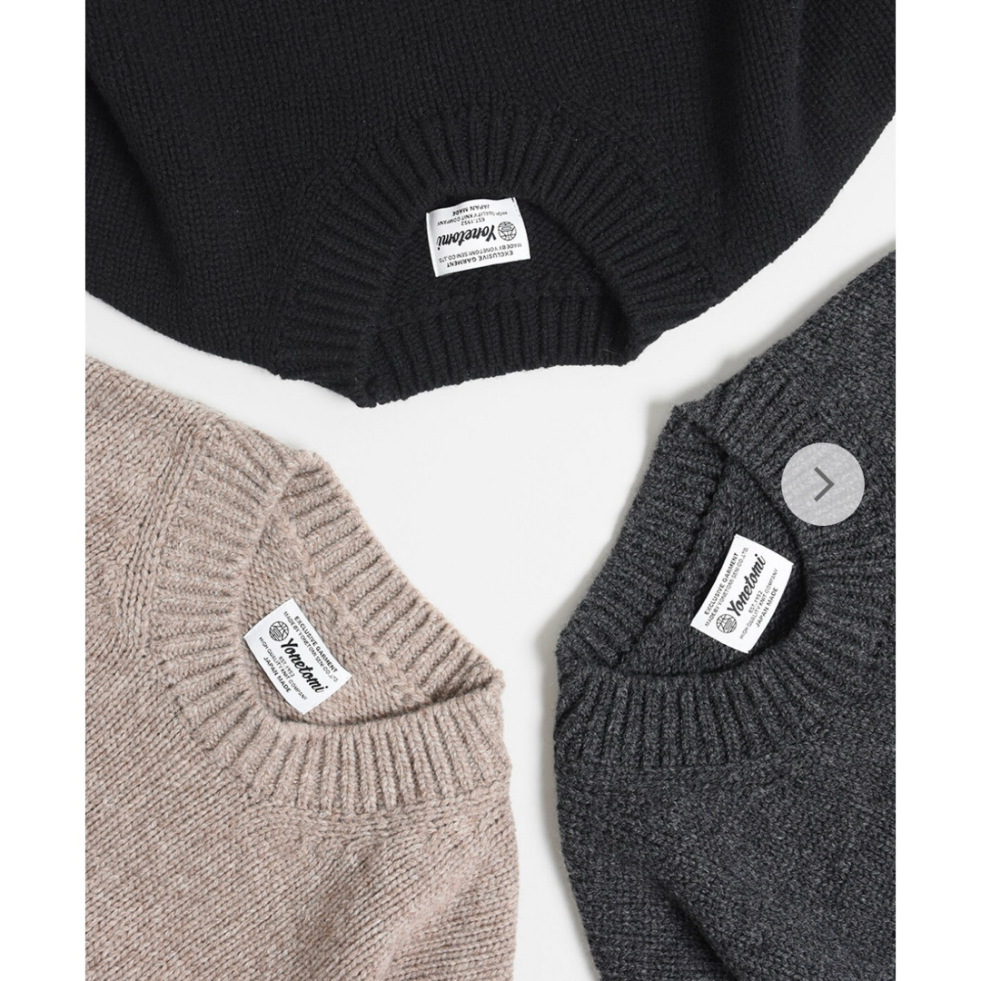 美品】YONETOMI 24AW ソフトラムウール ニット プルオーバー 黒の通販