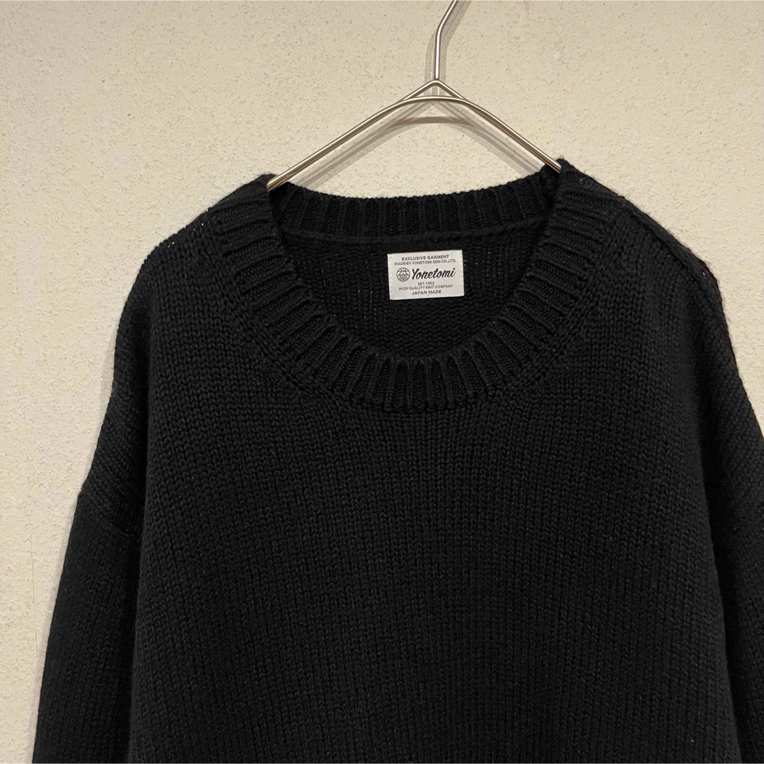 美品】YONETOMI 24AW ソフトラムウール ニット プルオーバー 黒の通販
