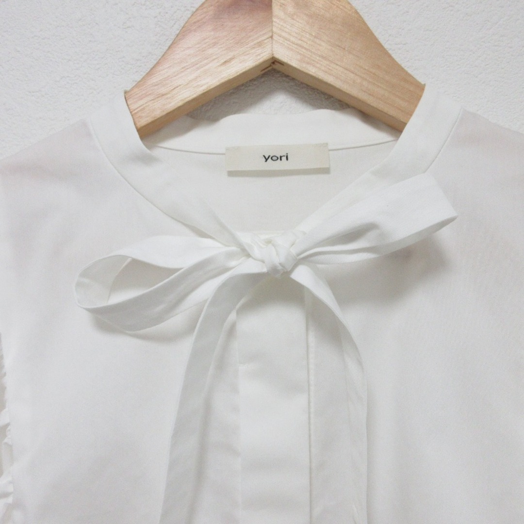 最終お値下げ yori ビッグリボンパフスリーブブラウス 36 購入時タグ