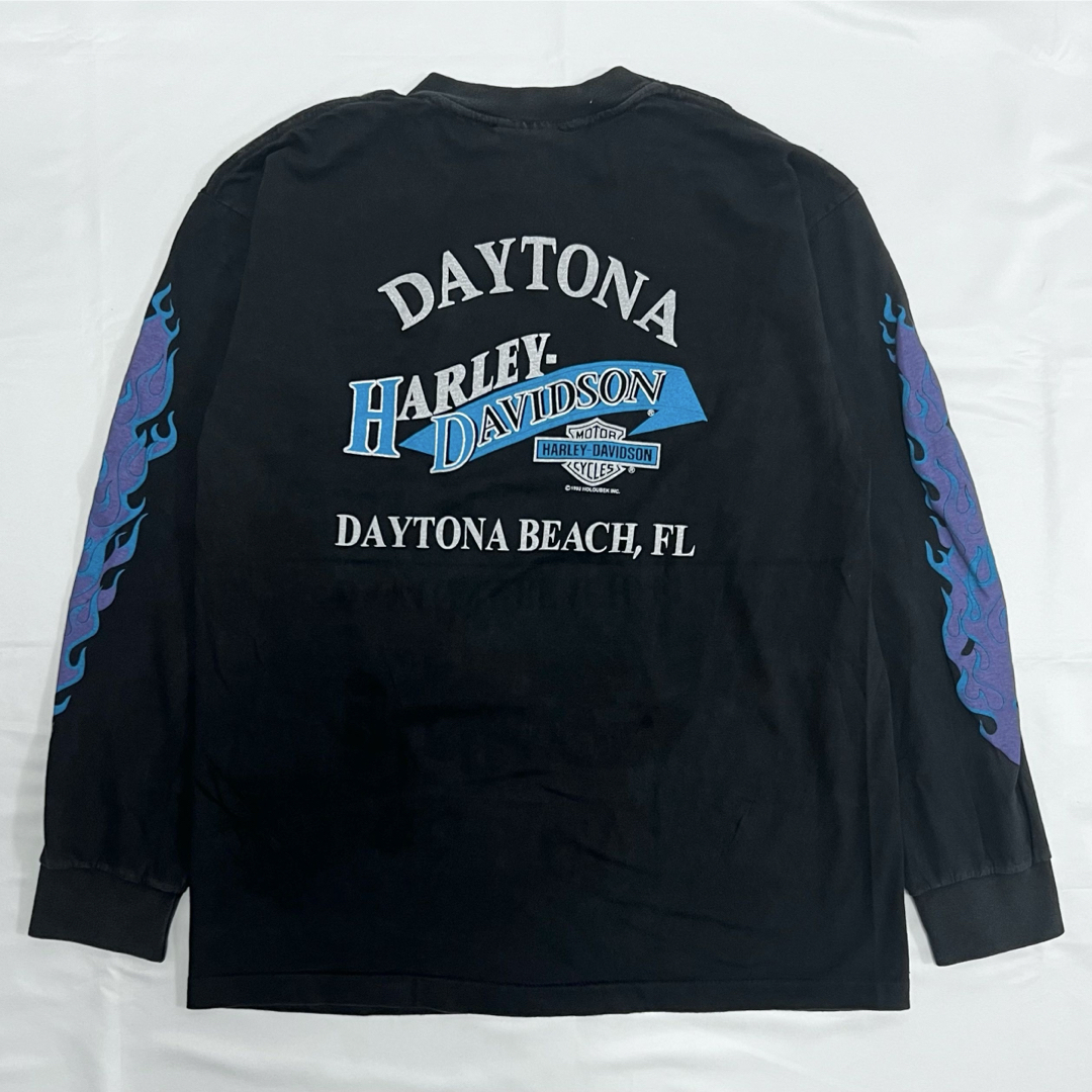 Harley Davidson - USA製 ハーレーダビットソン ブルーフレイム ロンT