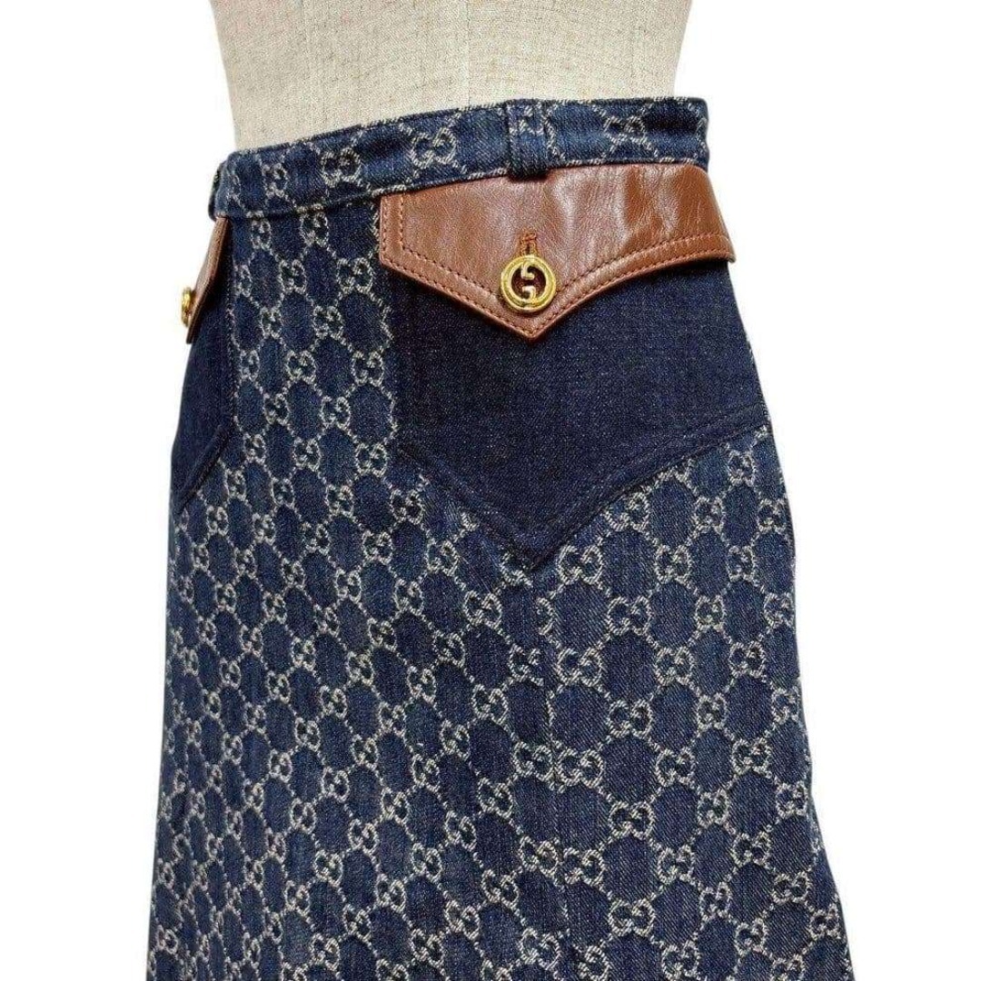 GUCCI - 【極美品】グッチ デニムスカート GG総柄 651415-XDBLL 高年式