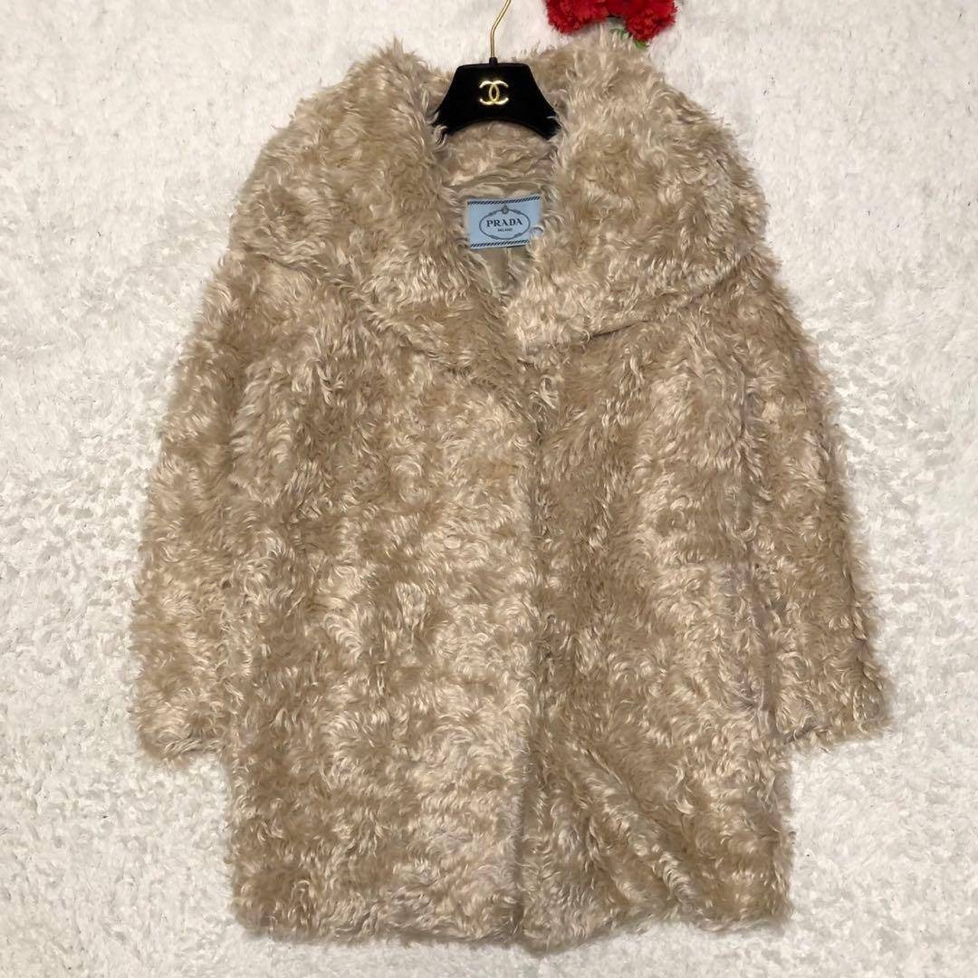 PRADA - ［美品］2012 プラダ モヘア ファーコート エコ ロングコート