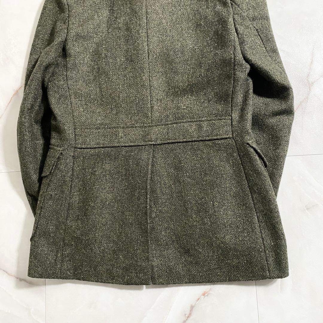 T18548 Dunn&Co 90s ウールツイードサファリジャケット 緑012の通販 by