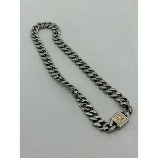 FENDI - FENDI フェンディ FFロゴ 喜平チェーンネックレス パラジウム