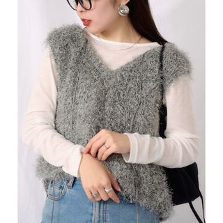 yori 16AW コットンダブルフレアベスト 黒 ☆美品☆ ヨリの通販 by