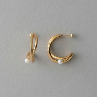 ete - ete リボン ピアス 銀 シルバー K18 YGの通販 by もも's shop