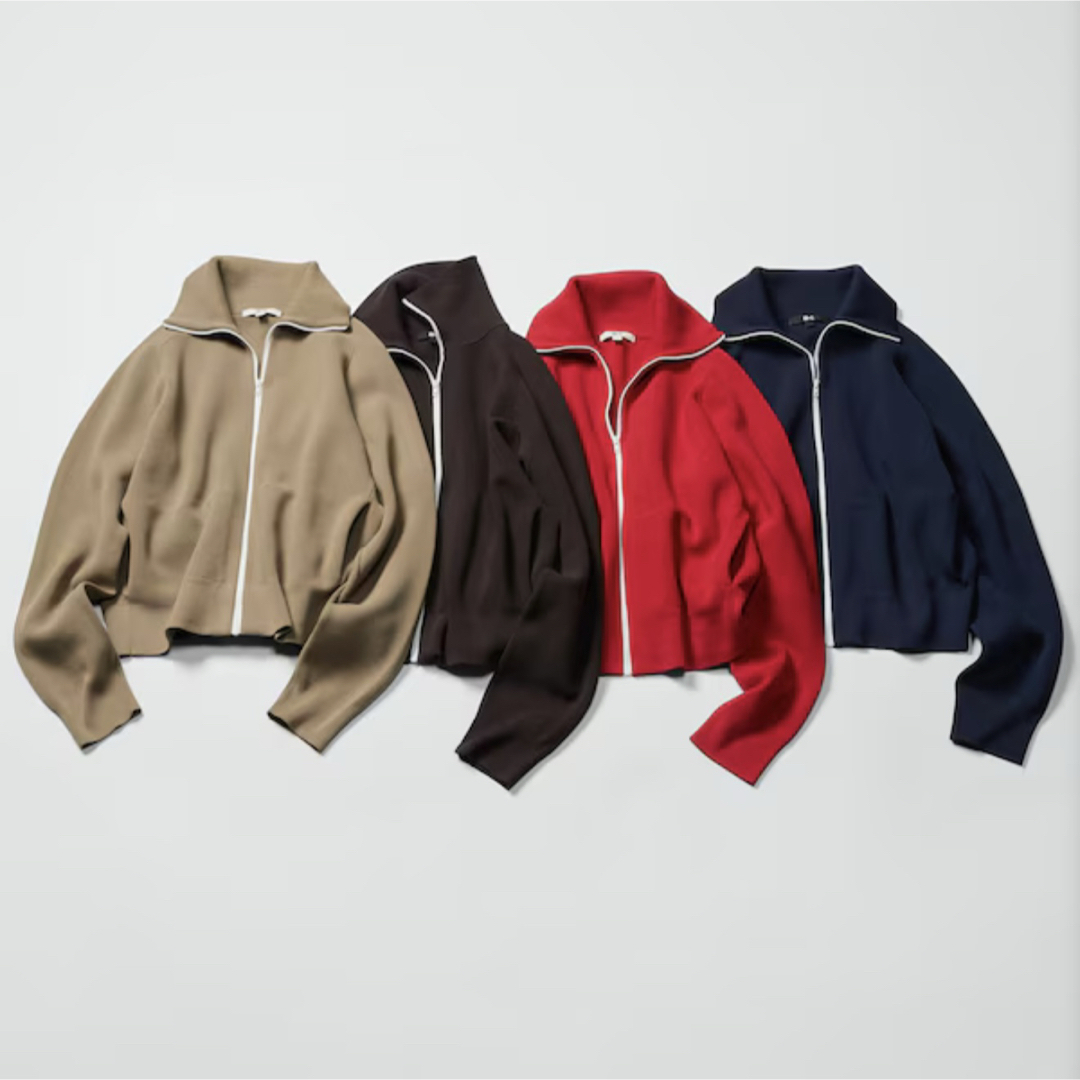 UNIQLO - ユニクロC ミラノリブフルジップカーディガン ダークブラウン