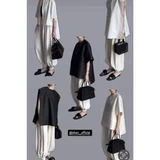 ENFOLD - 23SS 新品 ENFOLDエンフォルド ワンショルダーパンツ グレー