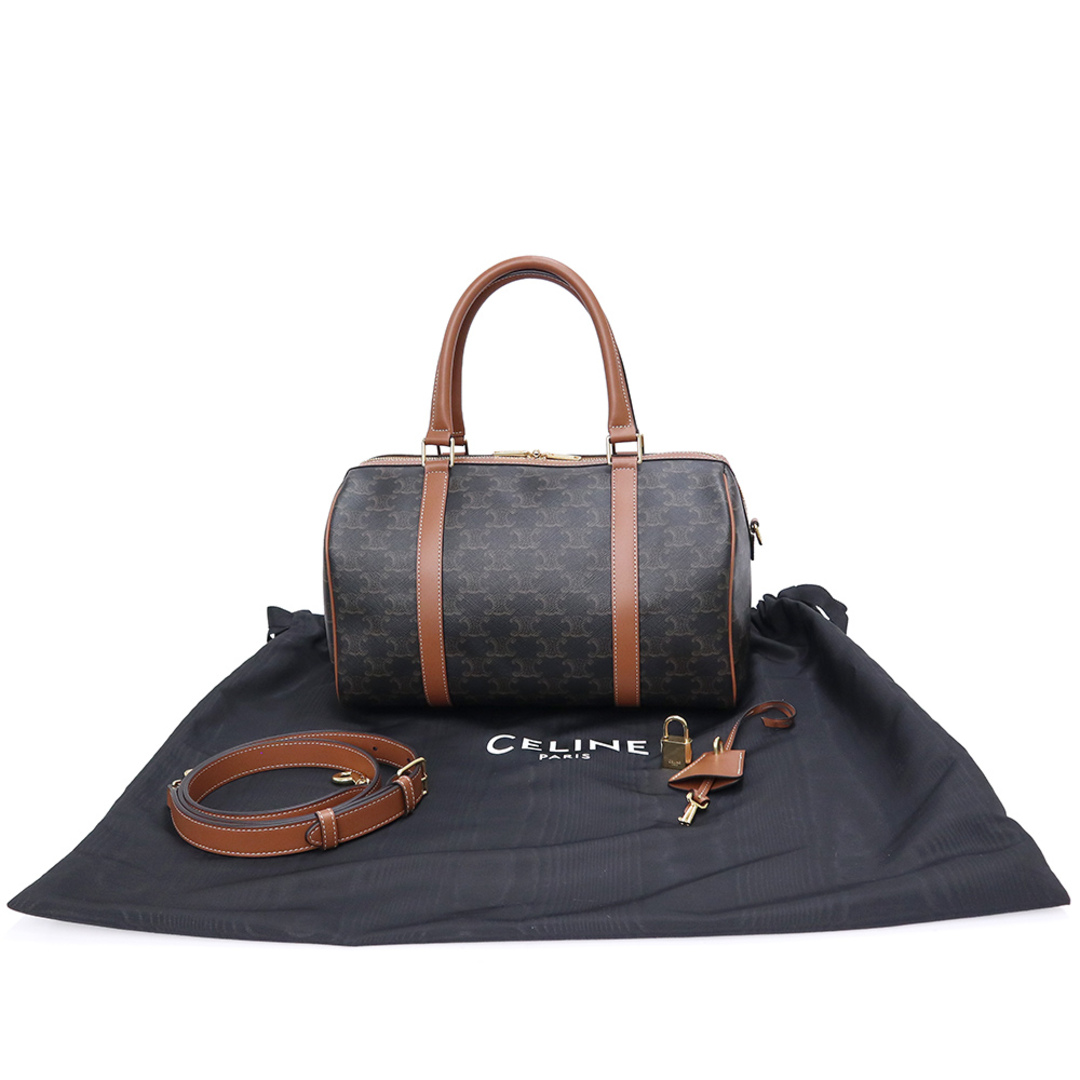 CELINE - セリーヌ 190372CAS トリオンフキャンバス レザー ブラウン