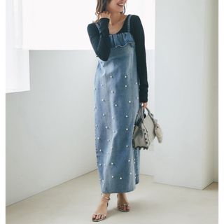 Darich - darich バックリボンフラワーレースティアードロングドレス