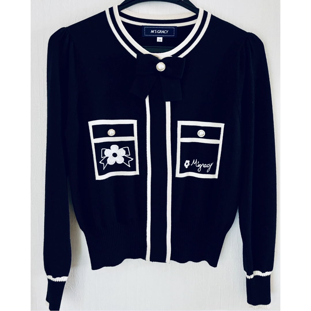 M'S GRACY - 美品2023インスタ掲載☆M'S GRACY パール牡丹花/ロゴ刺繍