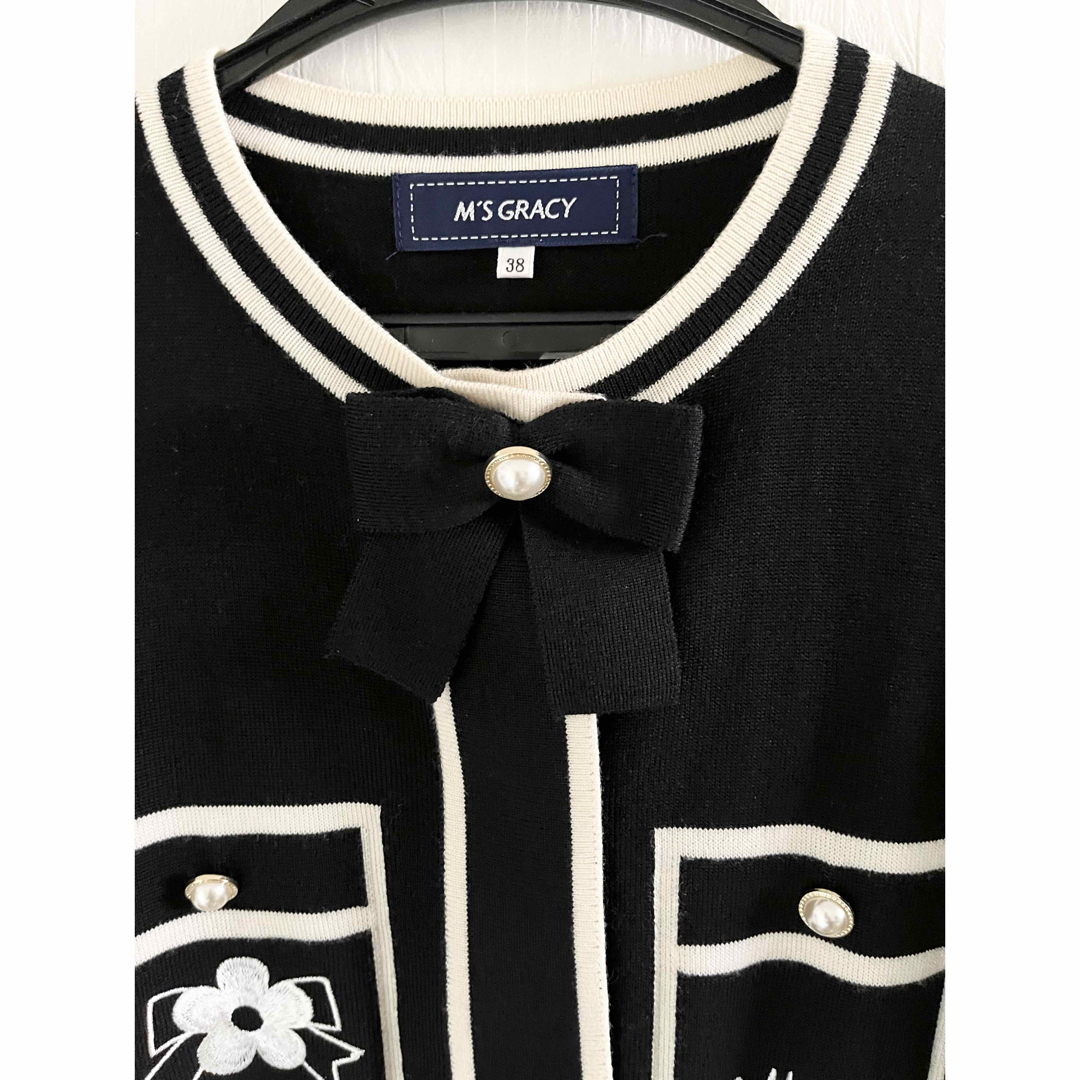 M'S GRACY - 美品2023インスタ掲載☆M'S GRACY パール牡丹花/ロゴ刺繍