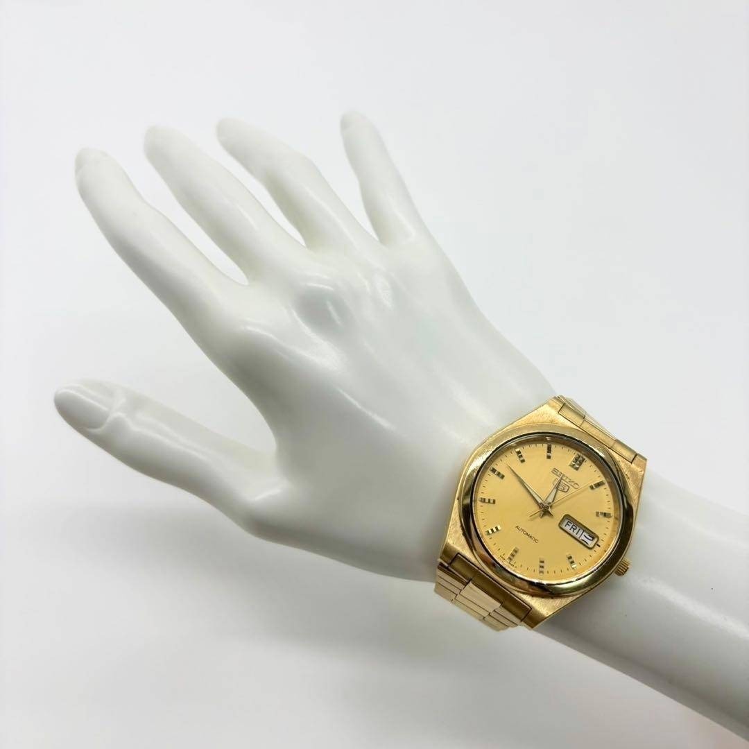 SEIKO - SEIKO セイコー5 デイデイト 自動巻き ゴールド メンズ 腕時計