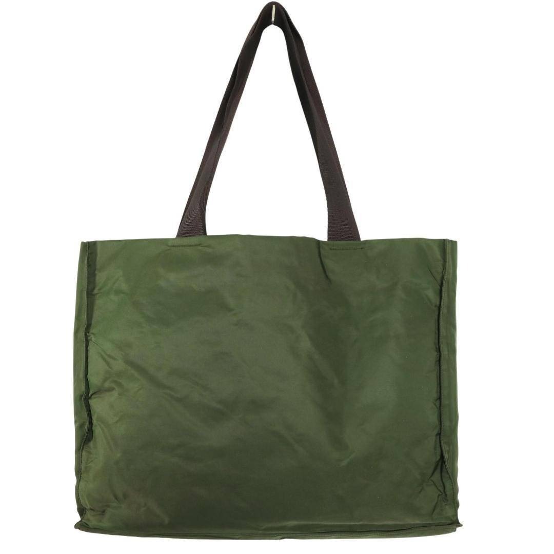 PRADA - PRADA プラダ ナイロン トートバッグ 緑 大容量 三角ロゴ PC可