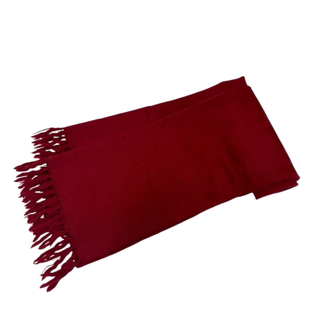 GUCCI - 美品□GUCCI グッチ ウール 100％ フリンジ マフラー レッド