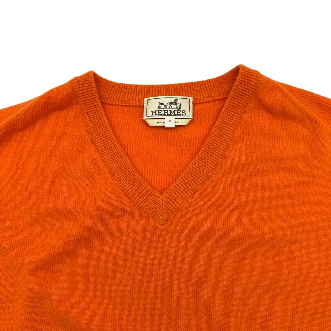 HERMES - エルメス HERMES カシミヤ長袖セーター オレンジ カシミヤ