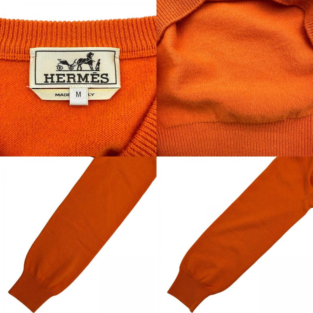 HERMES - エルメス HERMES カシミヤ長袖セーター オレンジ カシミヤ
