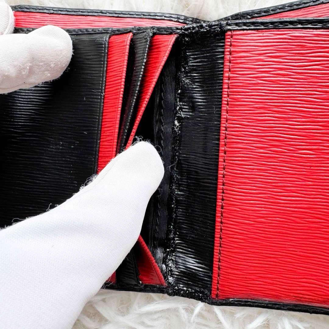 PRADA - 希少✨プラダ 三つ折り 財布 サフィアーノ バイカラー 金ロゴ