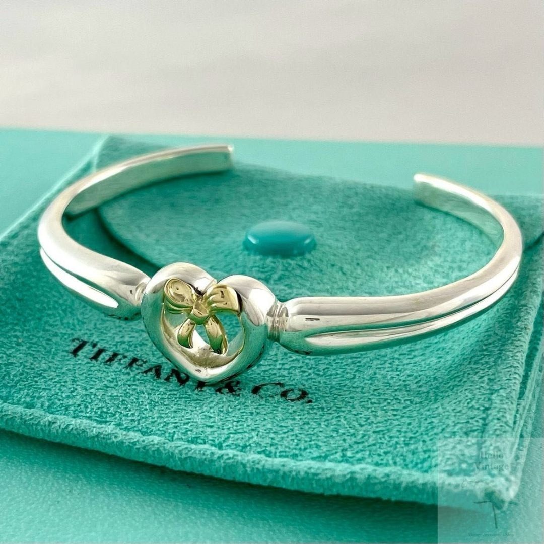 Tiffany & Co. - ティファニー ハート リボン バングル 925 750 1991