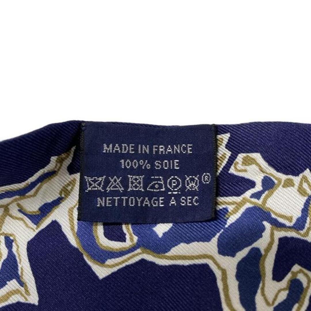 HERMES - HERMES(エルメス) スカーフ ツイリー ダークネイビー×白