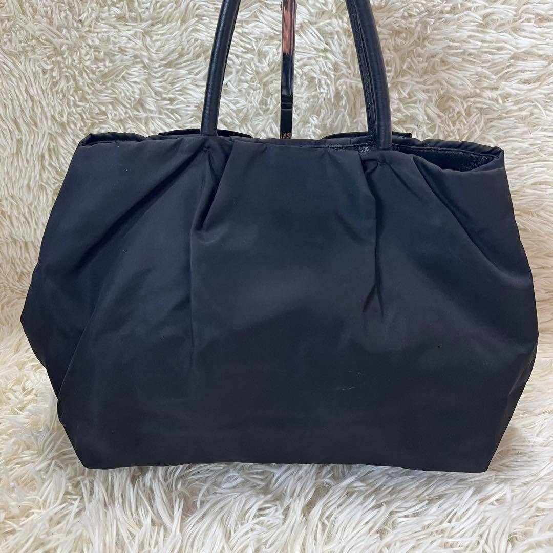 PRADA - 【美品】プラダ ハンドバッグ リボン ゴールドロゴ ナイロン