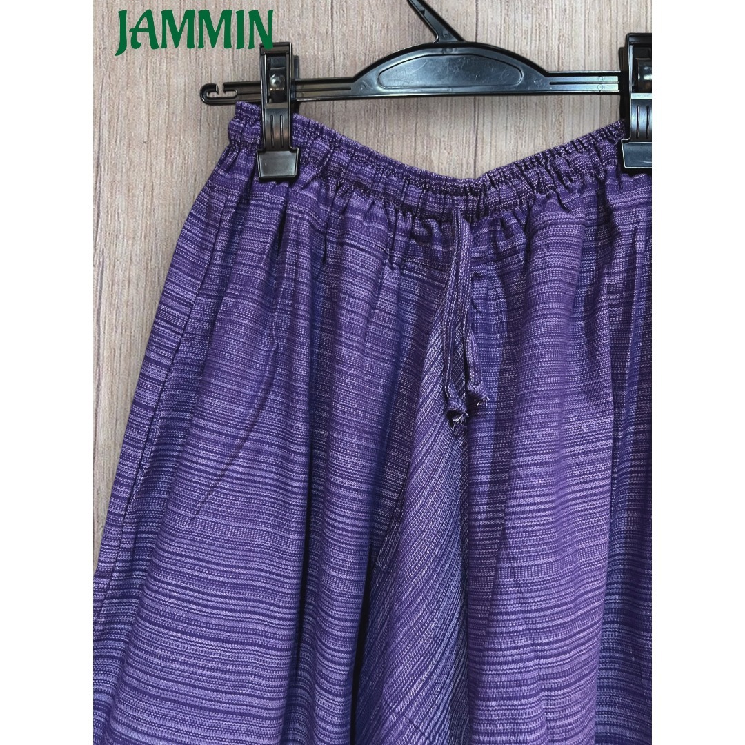 織り柄サルエルパンツ 紫 パープル アジアン サルエルパンツの通販 by