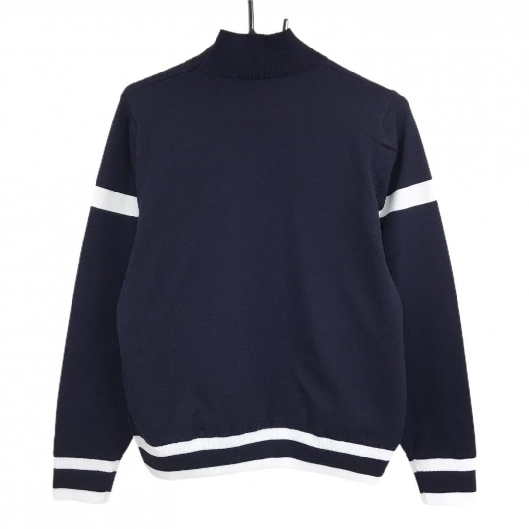 超美品】アンパスィ ハイネックセーター ネイビー×白 ニット