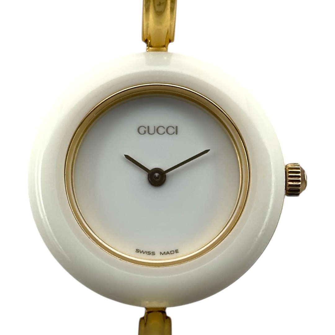 GUCCI - グッチ GUCCI チェンジベゼル 11/12.2 ホワイト 金メッキ