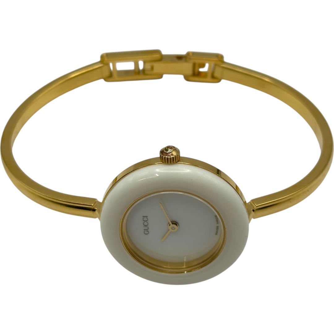 GUCCI - グッチ GUCCI チェンジベゼル 11/12.2 ホワイト 金メッキ