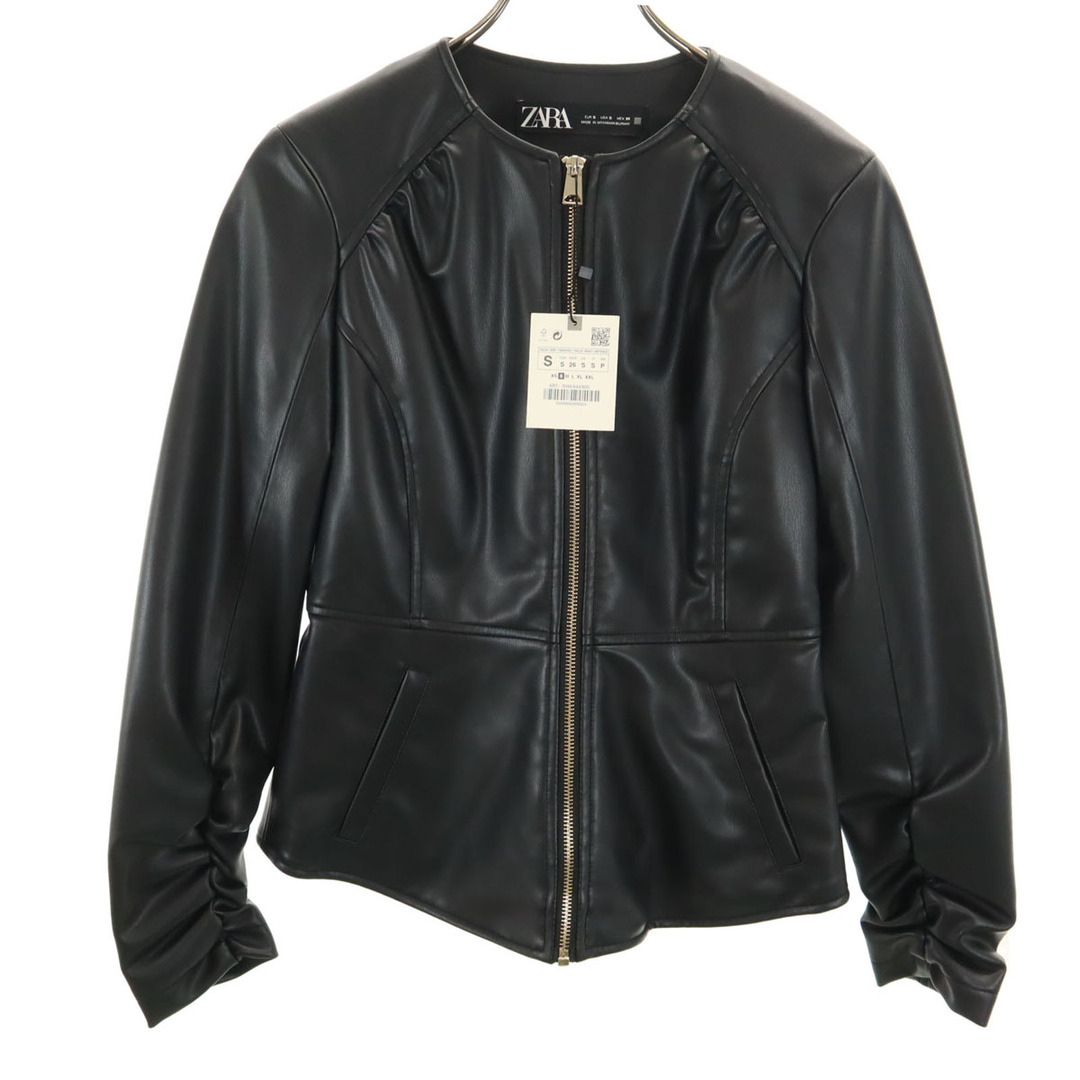 ZARA - 古着 ZARA ザラ 未使用 フェイクレザー ジャケット S ブラック