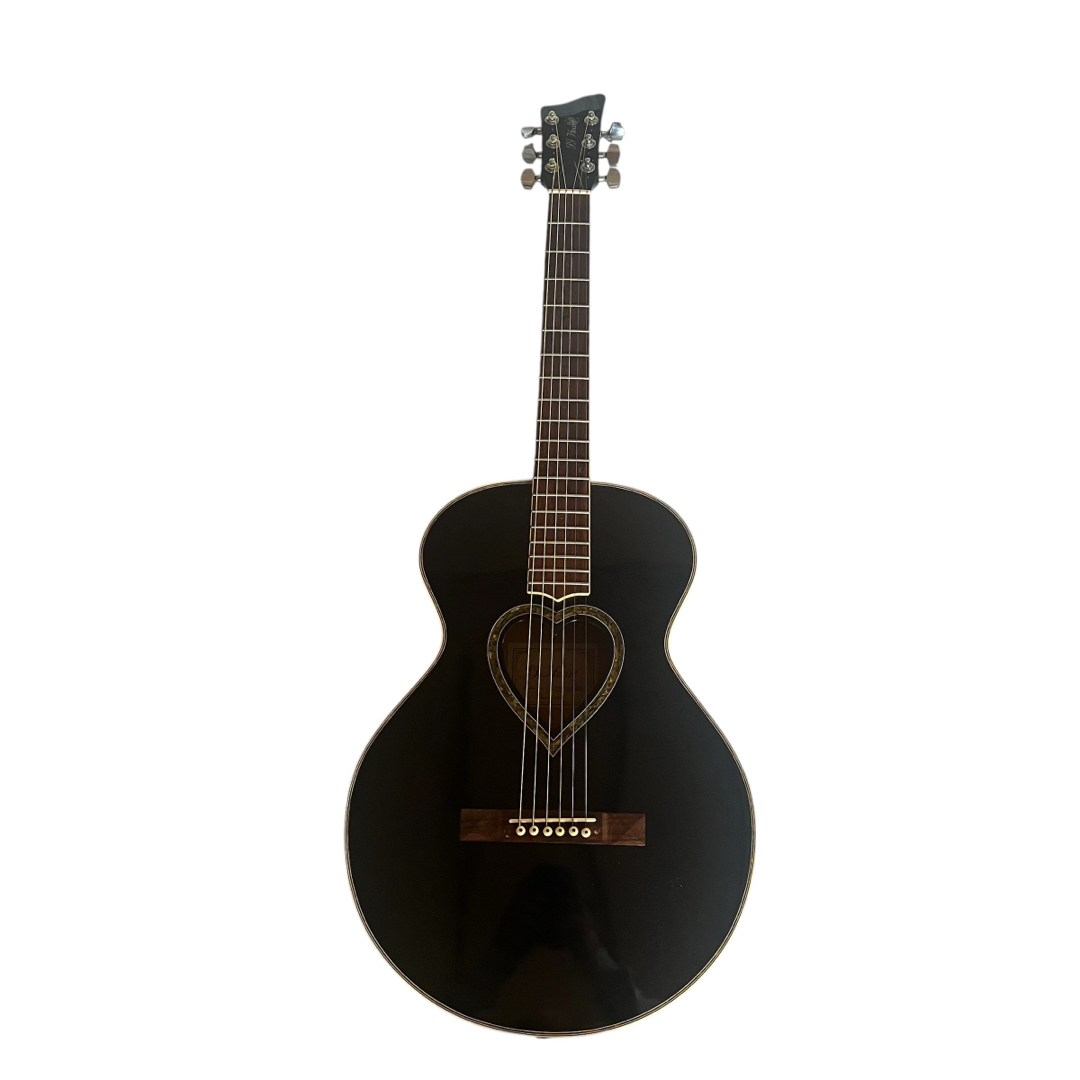 ハート型 ホール ブラック アコースティックギター JJ HEART