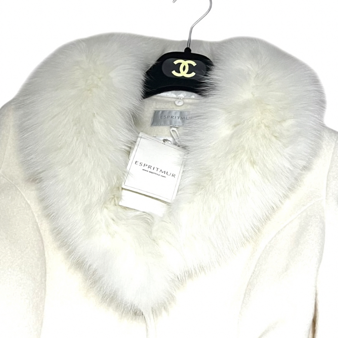 新品未使用タグ付きホワイトフォックス ロングコート 11(L)エスプリ