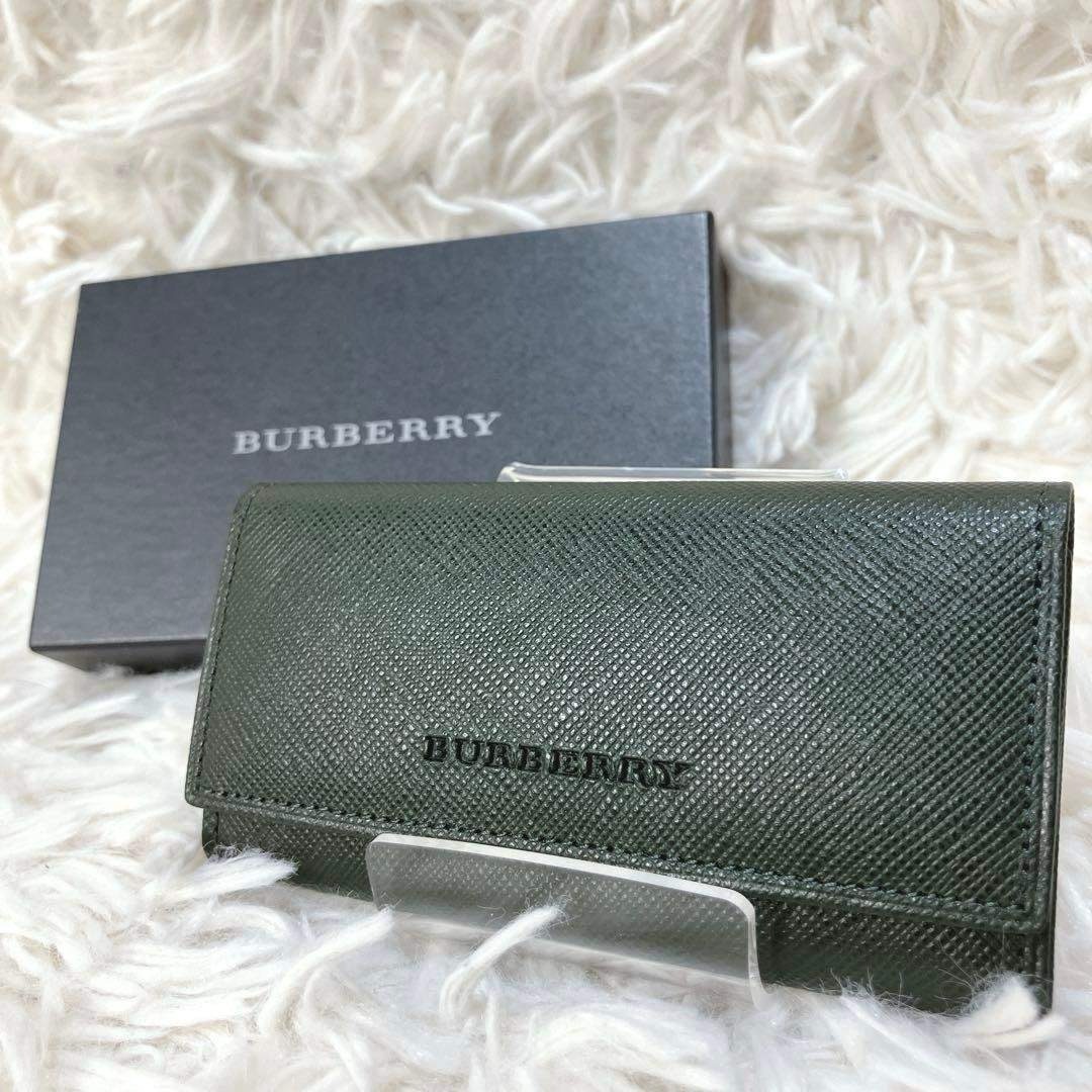 ✨新品 バーバリー ノバチェック キーケース ダークグリーン 4連