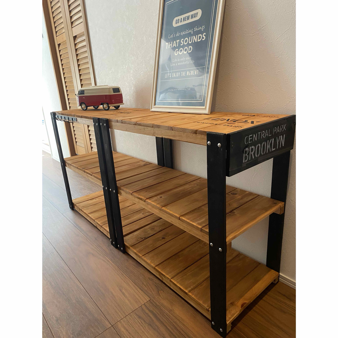 アイアン風 3段ラック アメリカン