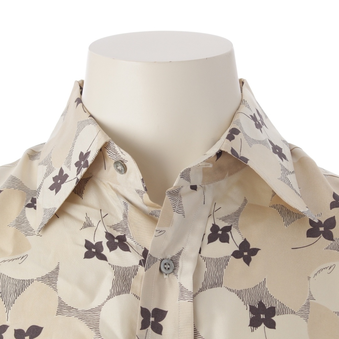 GUCCI - グッチ シルク 花柄 フラワー 長袖 ブラウス シャツ ベージュ