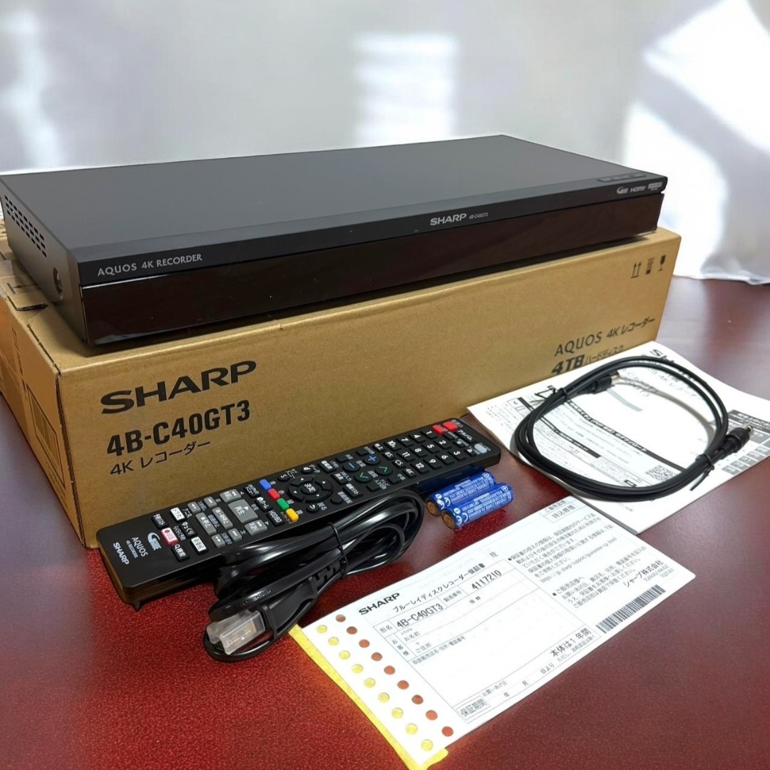 SHARP - ☆25年製未使用 シャープ 4B-C40GT3 4Kブルーレイレコーダー