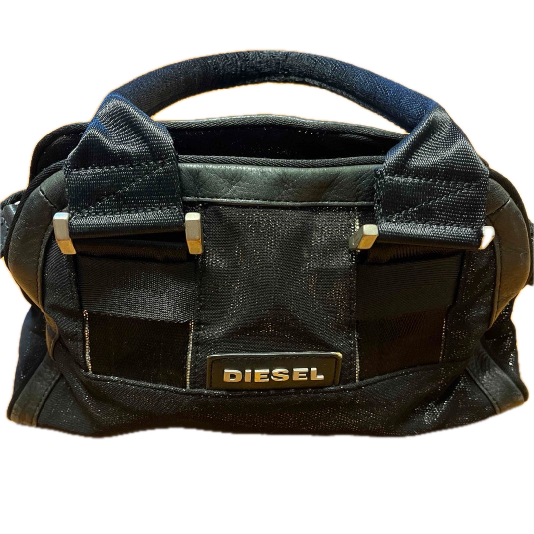 DIESEL - DIESEL ディーゼル 黒ラメ 牛革 ミニボストンバッグ