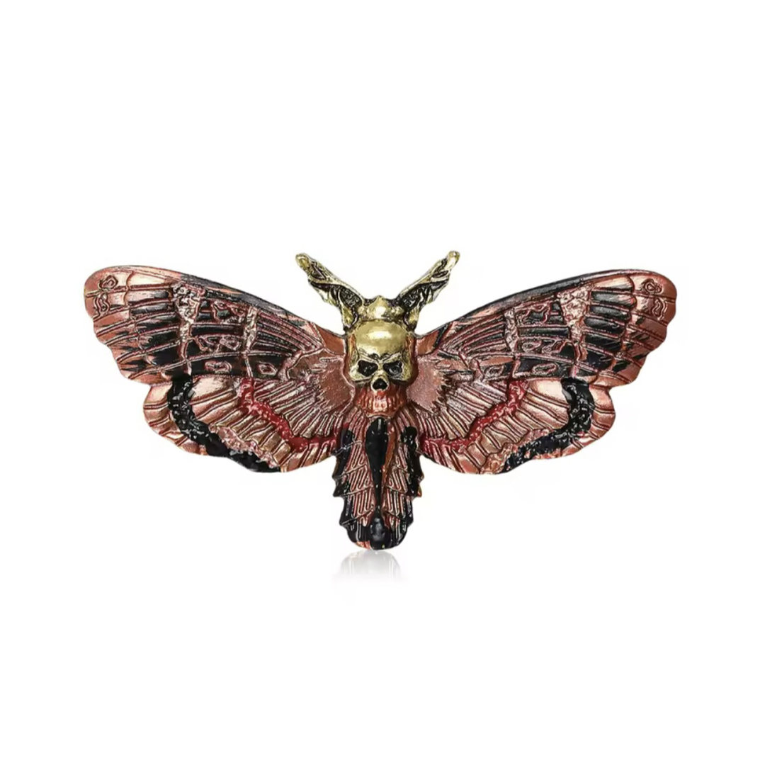 羊たちの沈黙 髑髏蛾 ブローチ メンガタスズメ ゴールド 未使用新品の