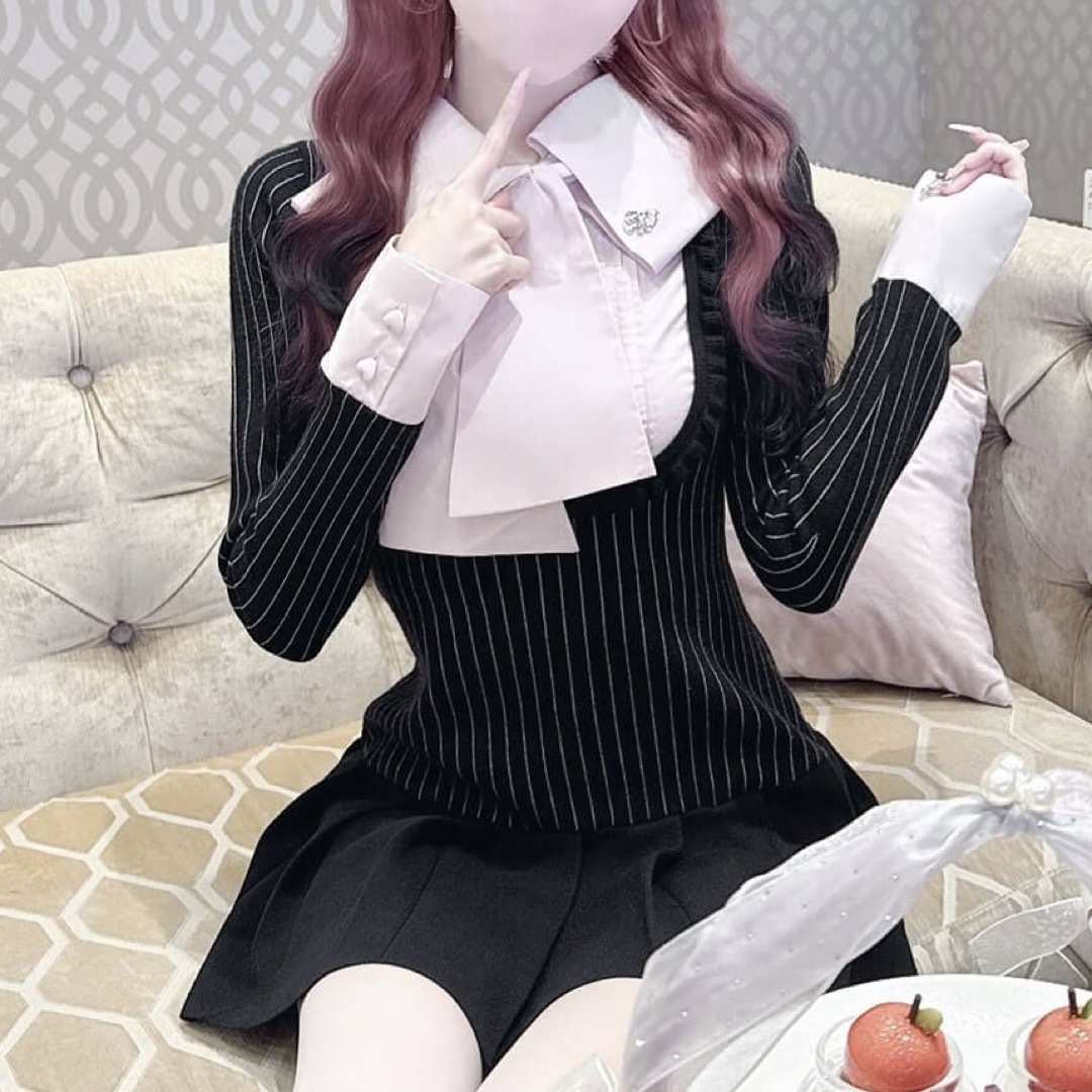 ハニーミュウ ミシェルマカロン ワンピース リボンブラウスドッキング