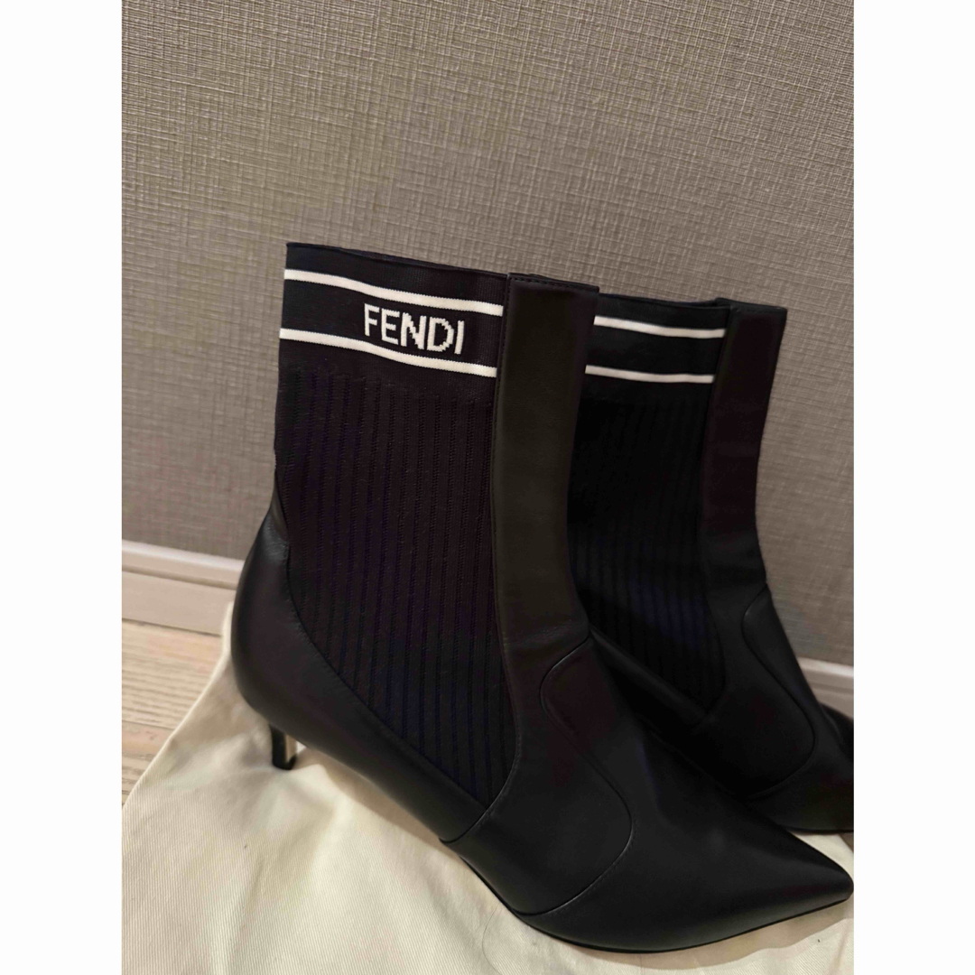 FENDI イタリア製 ロゴテープ ショートブーツ 37 FENDI イタリア製