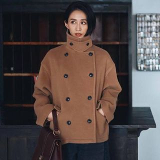 JUSGLITTY - JUSGLITTY スタンダードPコート キャメル ロングコート