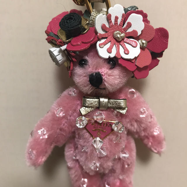 PRADA - プラダ 激カワ♡ベア チャーム くま クマ ピンク キーリング