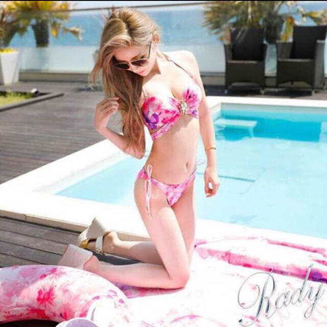 Rady トロピカルピンクビジュークロスバンドゥビキニ 水着 Rady【最