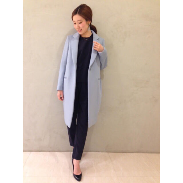 良品】ENFOLD エンフォルド ライトメルトン テーラーコート グレー 38